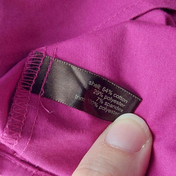 The Limited Magenta Fuschia Ruffled Blouse with Puffy Button Sleeves Sz S - Picture 8 of 9